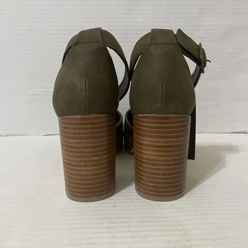 House of Harlow Revolve Tanner Mary Jean Block Heel platform Size 8.5 green - Picture 4 of 9